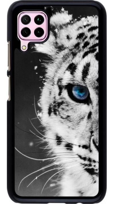 Coque Huawei P40 Lite - White tiger blue eye