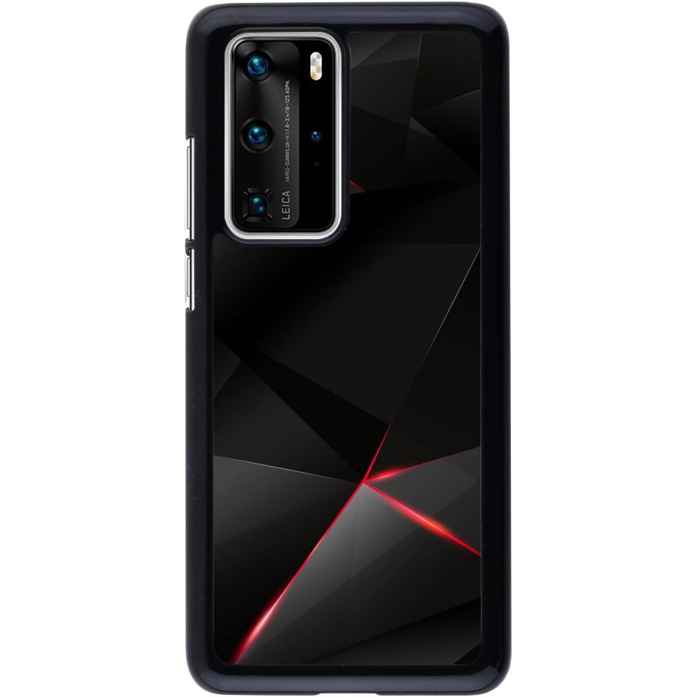 Coque Huawei P40 Pro - Black Red Lines