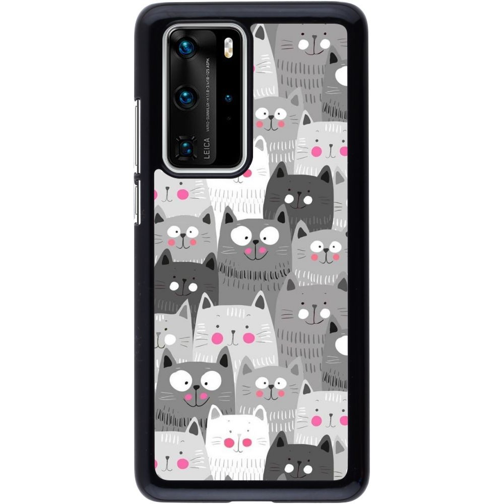 Coque Huawei P40 Pro - Chats gris troupeau