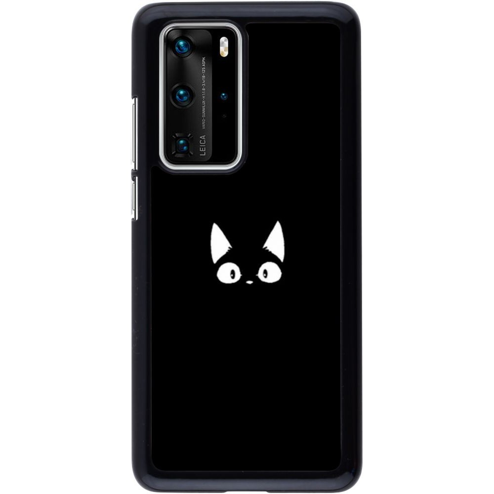 Coque Huawei P40 Pro - Funny cat on black