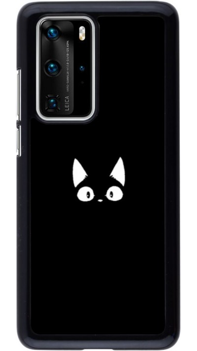 Coque Huawei P40 Pro - Funny cat on black