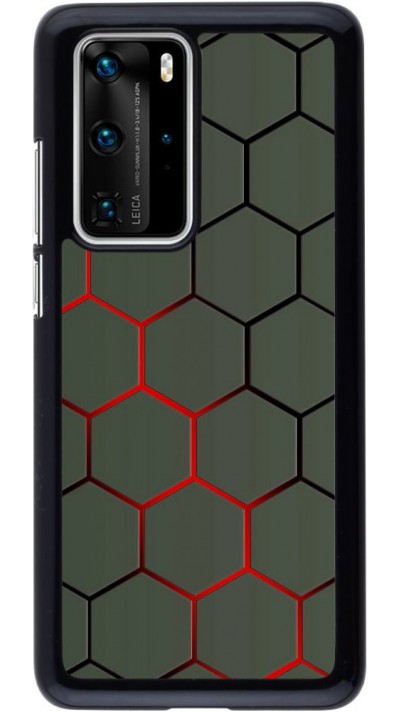Coque Huawei P40 Pro - Geometric Line red
