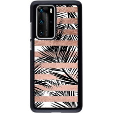 Coque Huawei P40 Pro - Palm trees gold stripes