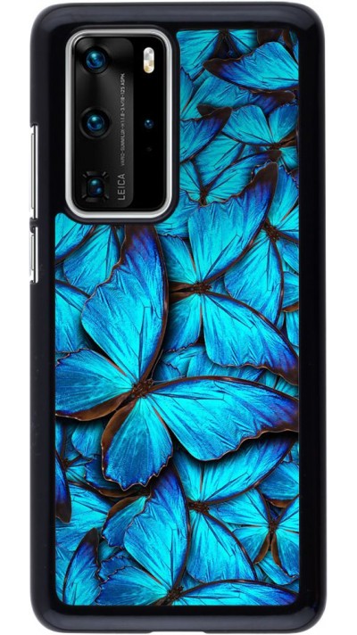 Coque Huawei P40 Pro - Papillon - Bleu