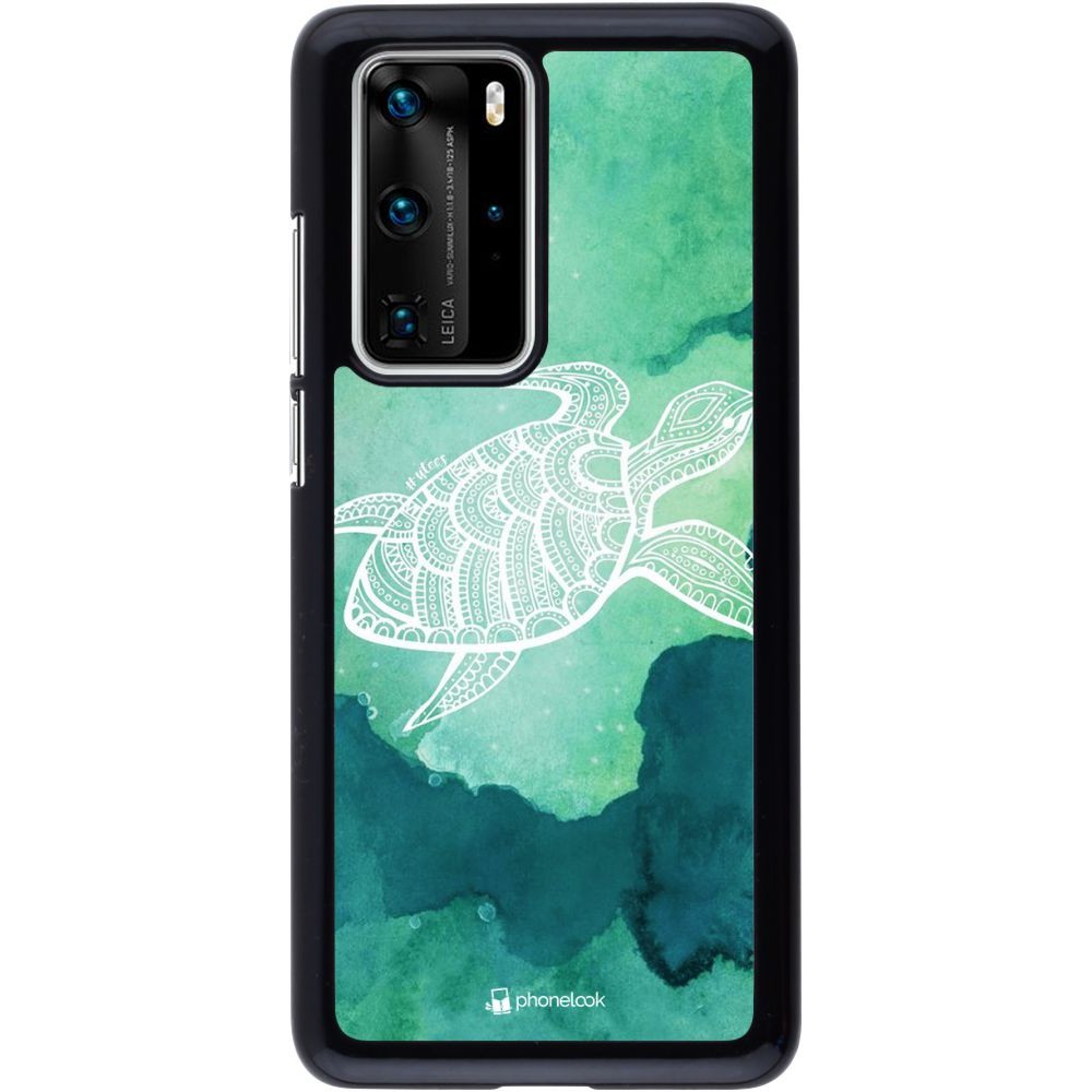 Coque Huawei P40 Pro - Turtle Aztec Watercolor