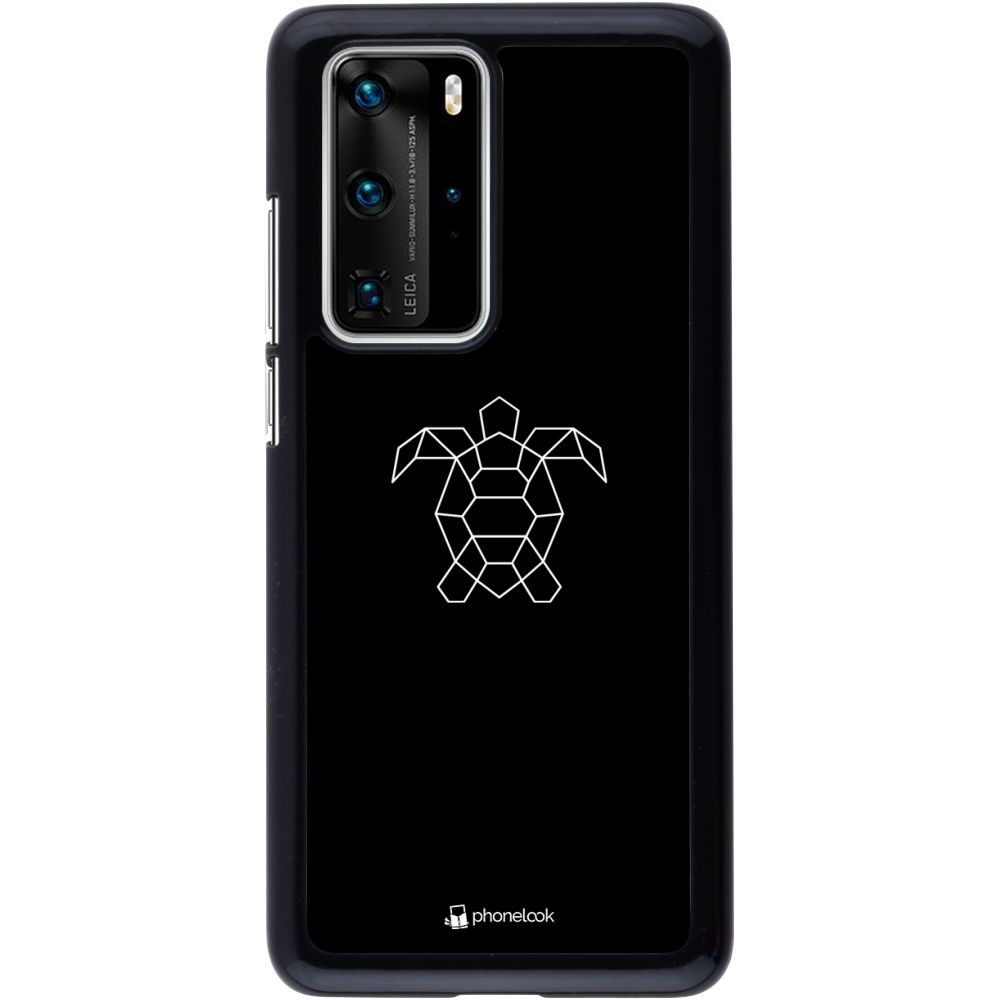 Coque Huawei P40 Pro - Turtles lines on black