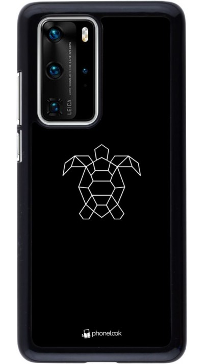 Coque Huawei P40 Pro - Turtles lines on black