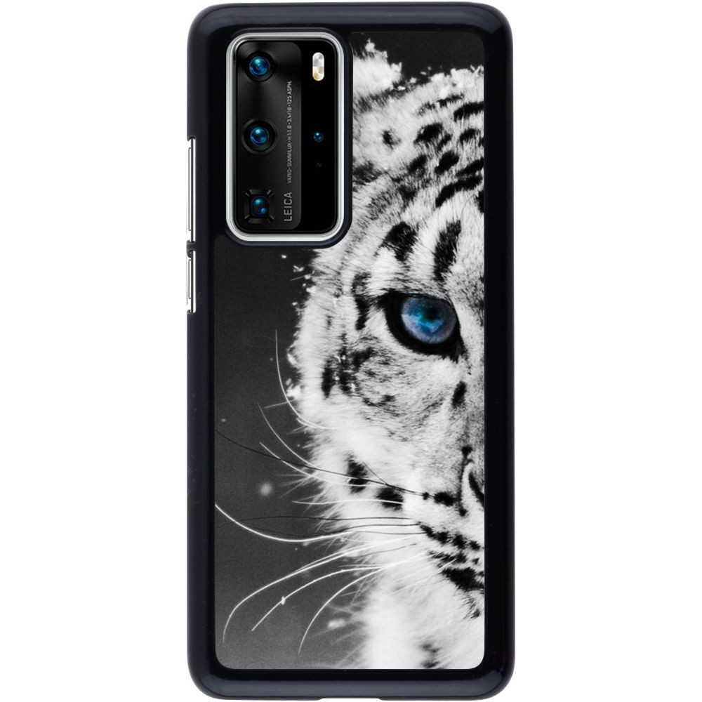 Coque Huawei P40 Pro - White tiger blue eye