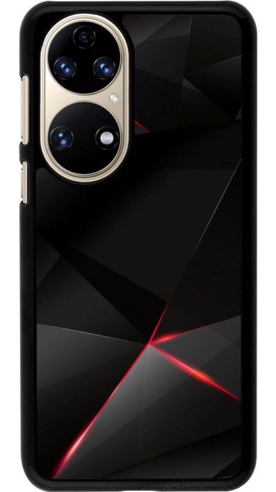 Coque Huawei P50 - Black Red Lines