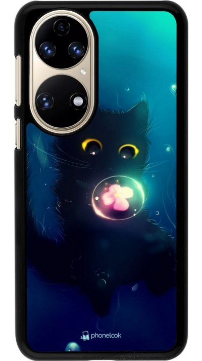 Coque Huawei P50 - Cute Cat Bubble