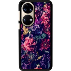 Coque Huawei P50 - Flowers Dark