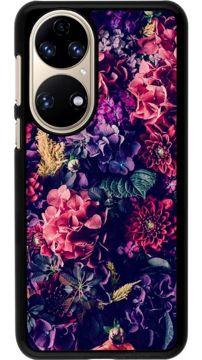 Coque Huawei P50 - Flowers Dark