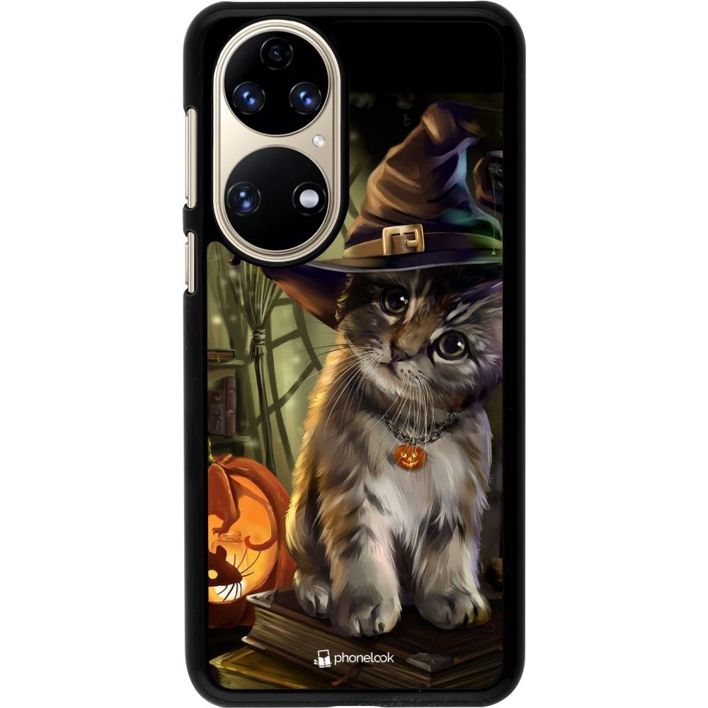 Coque Huawei P50 - Halloween 21 Witch cat