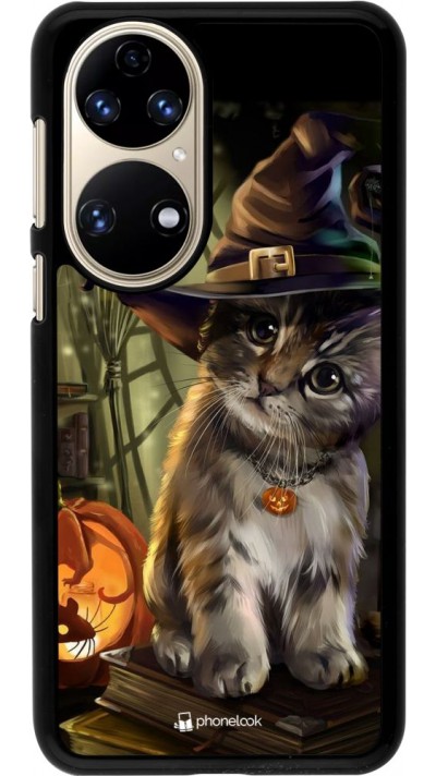 Coque Huawei P50 - Halloween 21 Witch cat