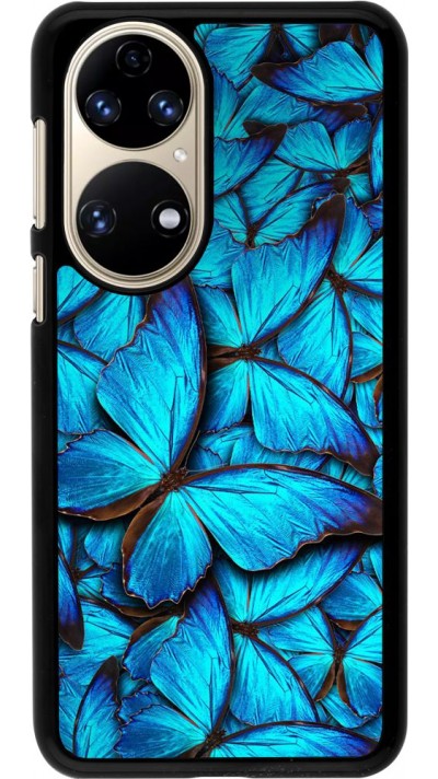Coque Huawei P50 - Papillon - Bleu