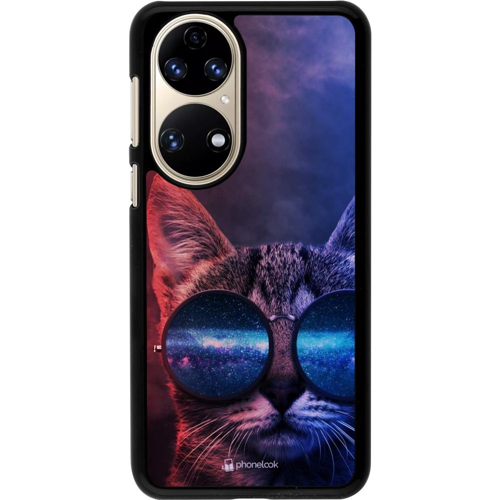 Coque Huawei P50 - Red Blue Cat Glasses