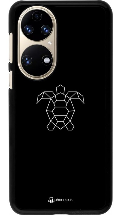 Coque Huawei P50 - Turtles lines on black