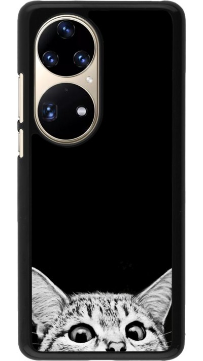 Coque Huawei P50 Pro - Cat Looking Up Black