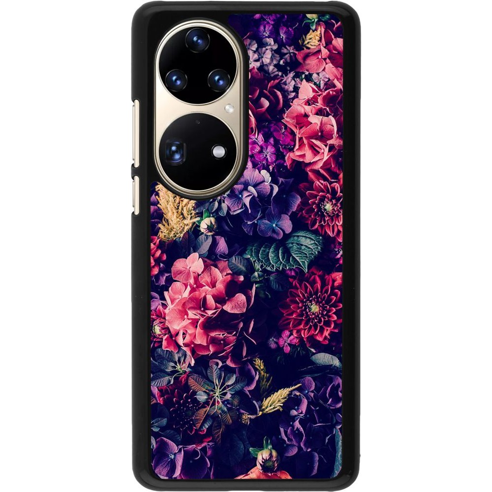 Coque Huawei P50 Pro - Flowers Dark