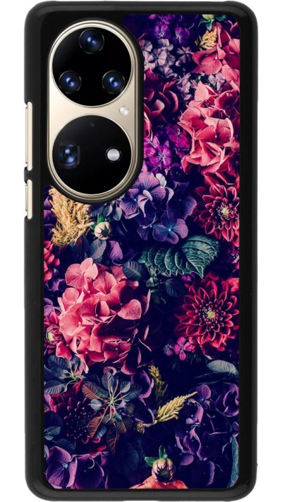 Coque Huawei P50 Pro - Flowers Dark