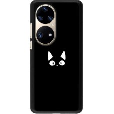 Coque Huawei P50 Pro - Funny cat on black