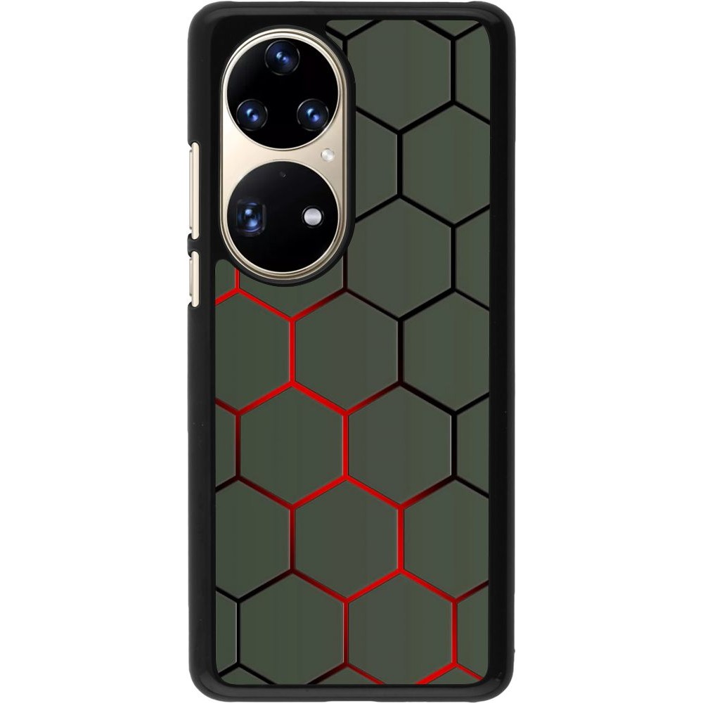 Coque Huawei P50 Pro - Geometric Line red