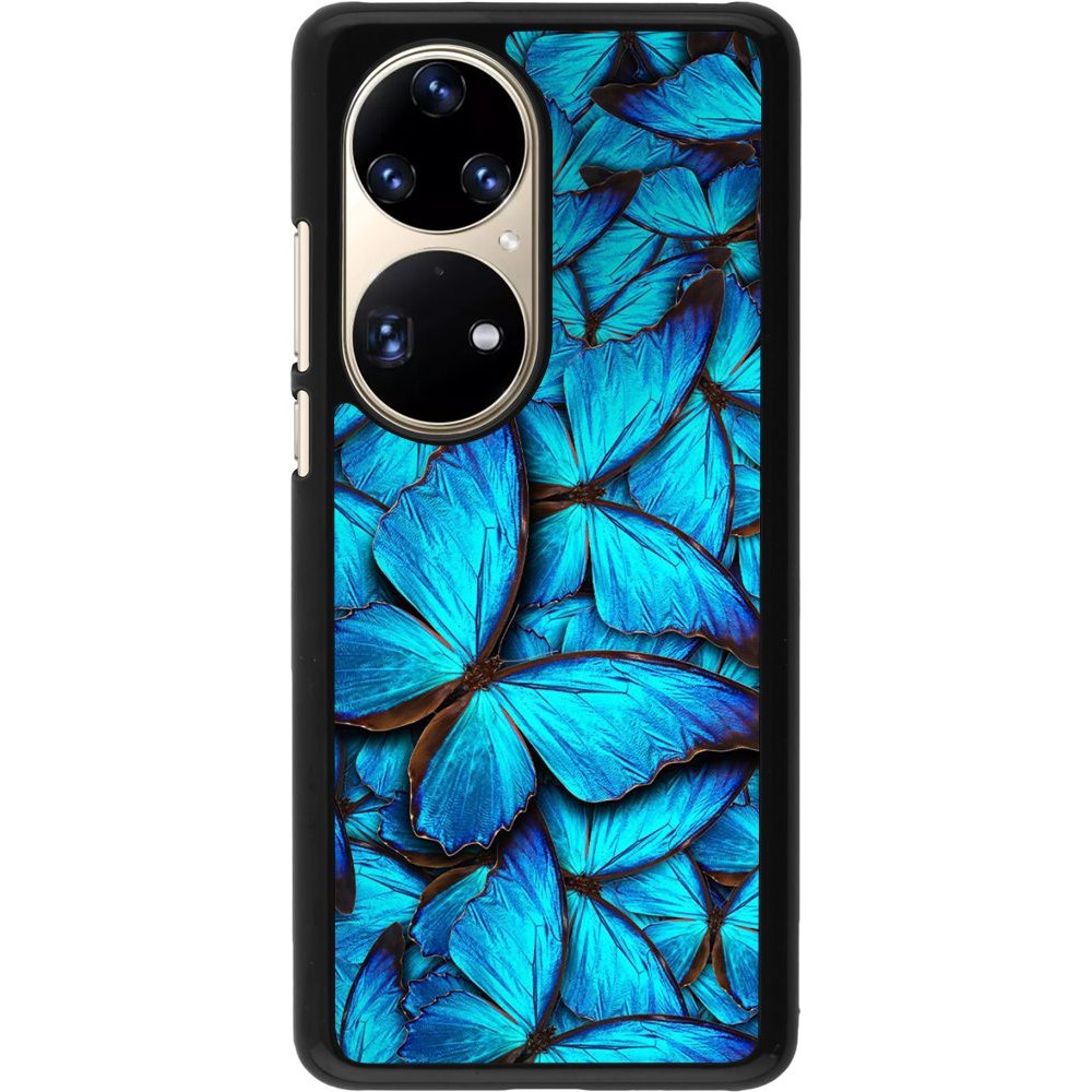 Coque Huawei P50 Pro - Papillon - Bleu