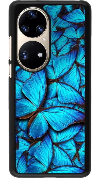 Coque Huawei P50 Pro - Papillon - Bleu