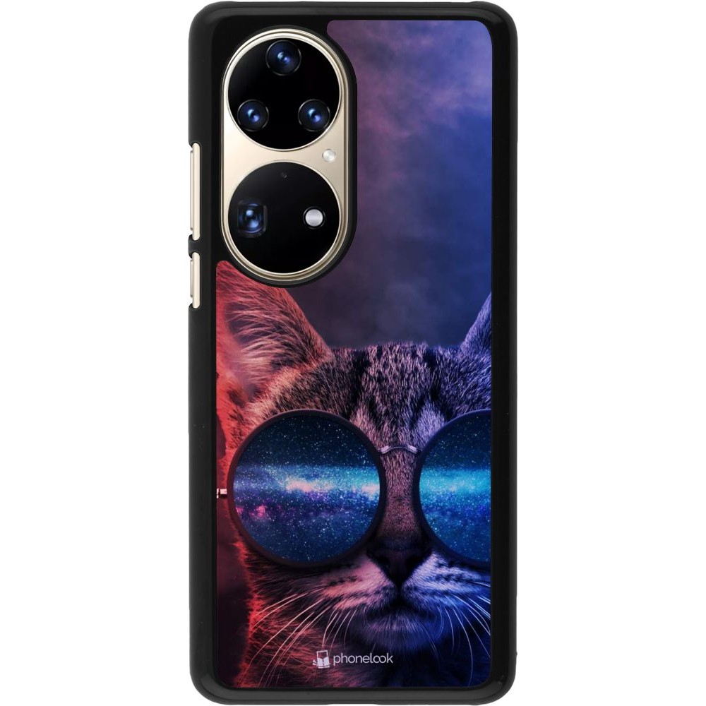 Hülle Huawei P50 Pro - Red Blue Cat Glasses