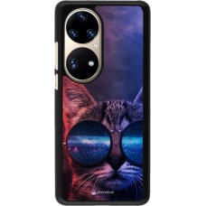 Hülle Huawei P50 Pro - Red Blue Cat Glasses