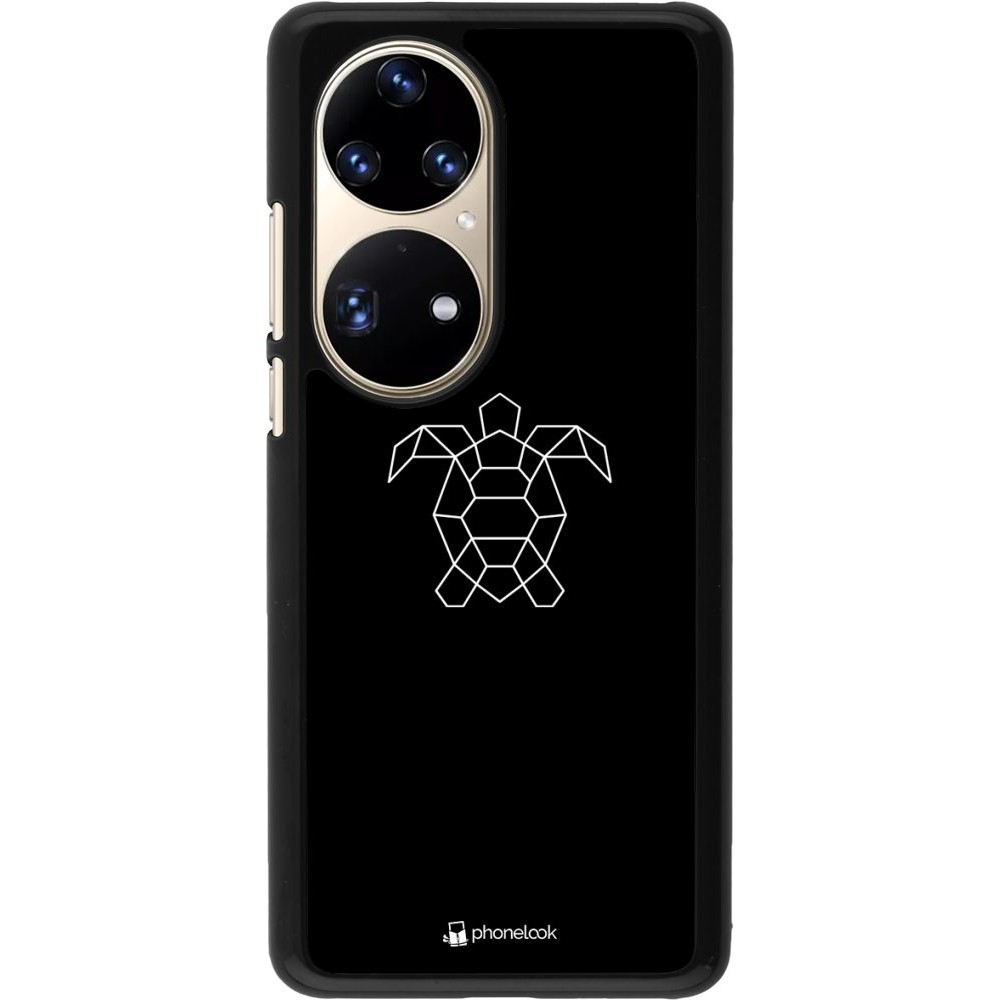 Coque Huawei P50 Pro - Turtles lines on black