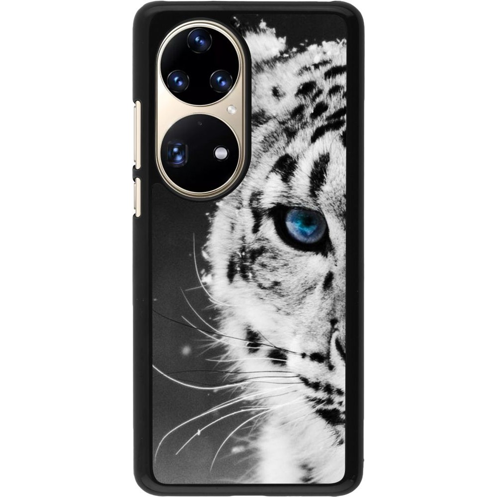 Coque Huawei P50 Pro - White tiger blue eye