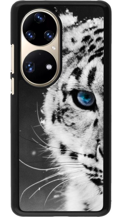 Coque Huawei P50 Pro - White tiger blue eye
