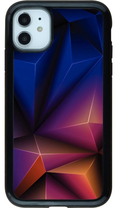 Coque iPhone 11 - Hybrid Armor noir Abstract Triangles 