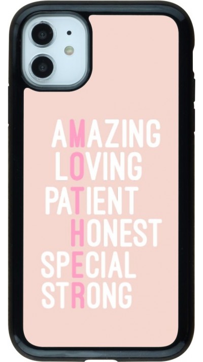 Coque iPhone 11 - Hybrid Armor noir Amazing Mom 2022