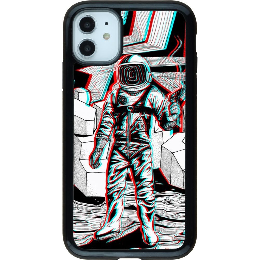 Coque iPhone 11 - Hybrid Armor noir Anaglyph Astronaut