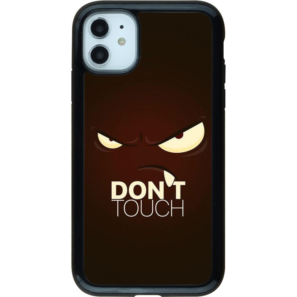 Coque iPhone 11 - Hybrid Armor noir Angry Dont Touch