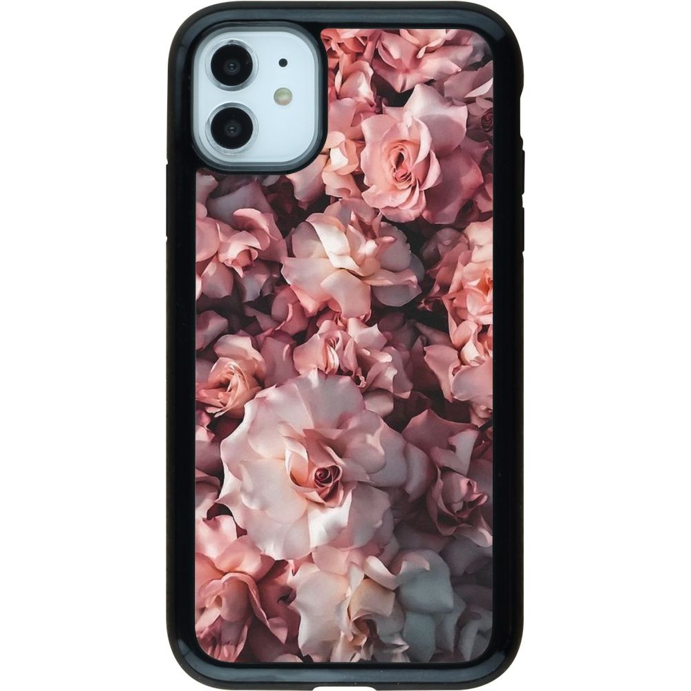 Coque iPhone 11 - Hybrid Armor noir Beautiful Roses