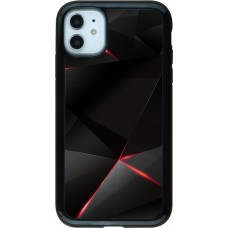 Coque iPhone 11 - Hybrid Armor noir Black Red Lines