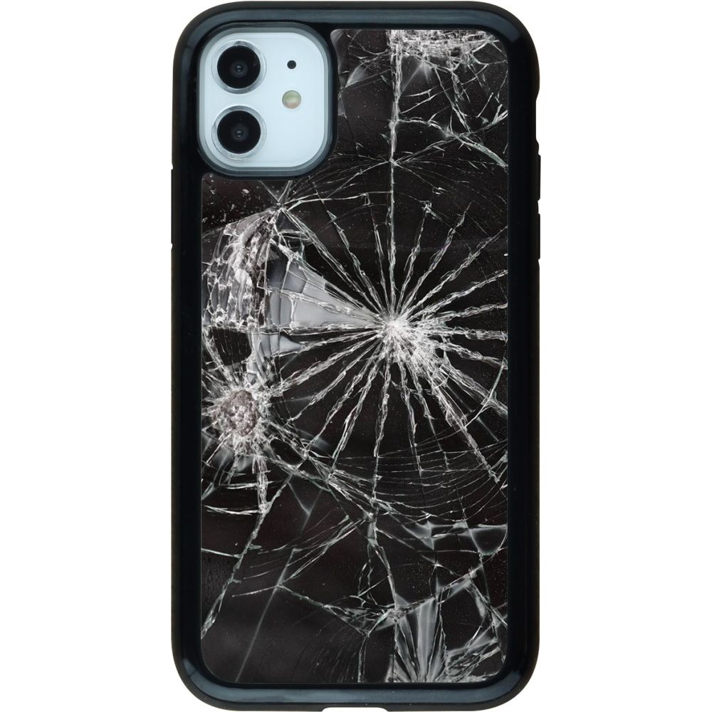 Coque iPhone 11 - Hybrid Armor noir Broken Screen