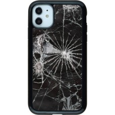 Coque iPhone 11 - Hybrid Armor noir Broken Screen