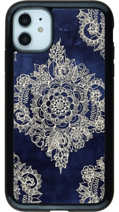 Coque iPhone 11 - Hybrid Armor noir Cream Flower Moroccan