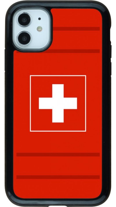 Coque iPhone 11 - Hybrid Armor noir Euro 2020 Switzerland