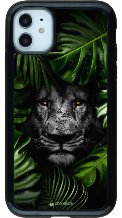 Coque iPhone 11 - Hybrid Armor noir Forest Lion