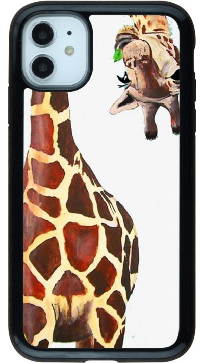 Coque iPhone 11 - Hybrid Armor noir Giraffe Fit