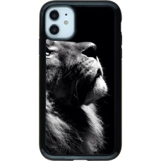 Coque iPhone 11 - Hybrid Armor noir Lion looking up