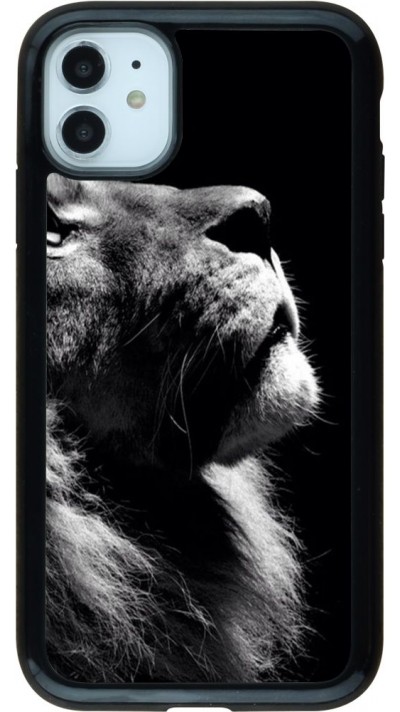 Coque iPhone 11 - Hybrid Armor noir Lion looking up
