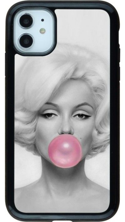 Coque iPhone 11 - Hybrid Armor noir Marilyn Bubble