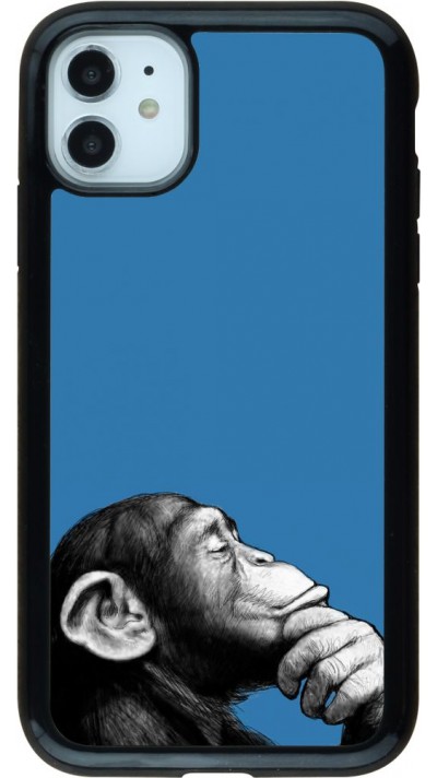 Coque iPhone 11 - Hybrid Armor noir Monkey Pop Art
