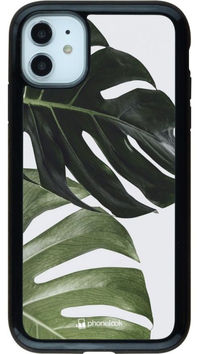Coque iPhone 11 - Hybrid Armor noir Monstera Plant